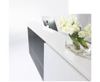 Calvin Reception Counter W2100 X D950 X H1150Mm Metallic Grey/ Matte White