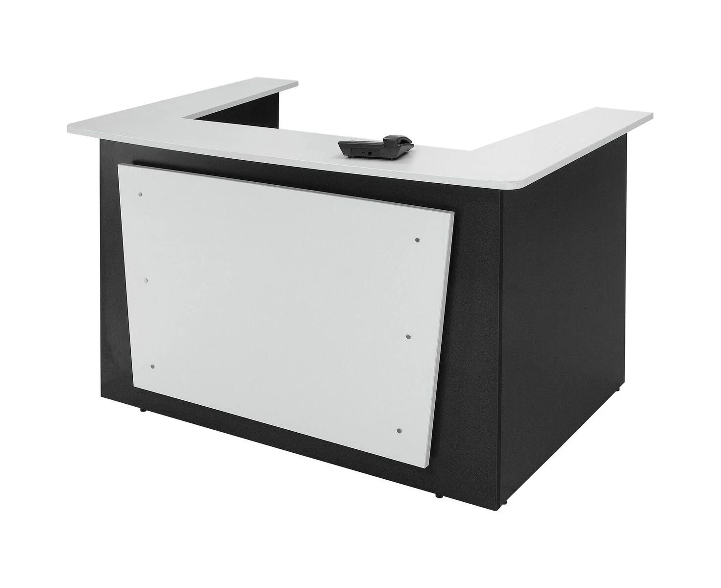 LOGAN RECEPTION COUNTER W1800mm x D1160mm x H1090mm White & Ironstone