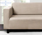 Home Living Premium Faux Suede CREAM 2 Seater Couch Sofa Cover
