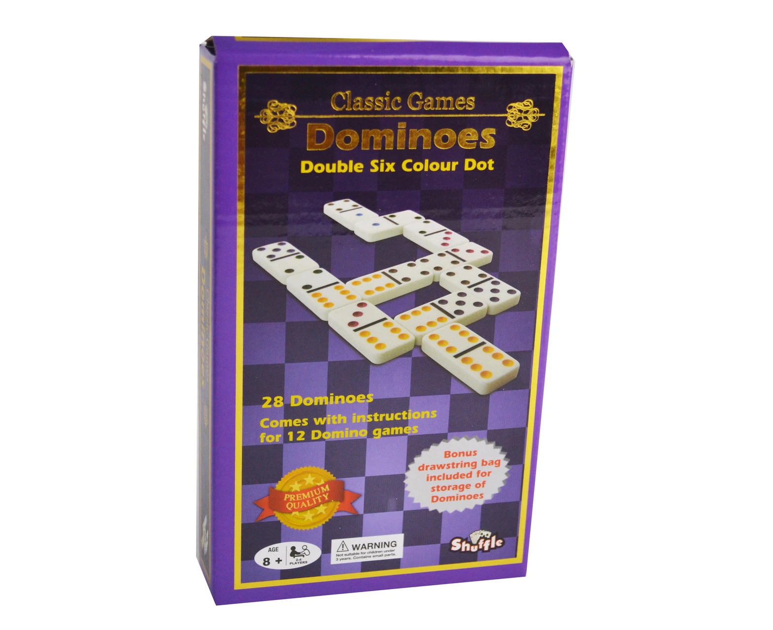 Dominoes D6 Colour Dot Shuffle Classic Game (DOM333700)