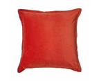 Lush Velvet Coral Cushion/Cushion Cover 50x50cm - With Feather Cushion Insert
