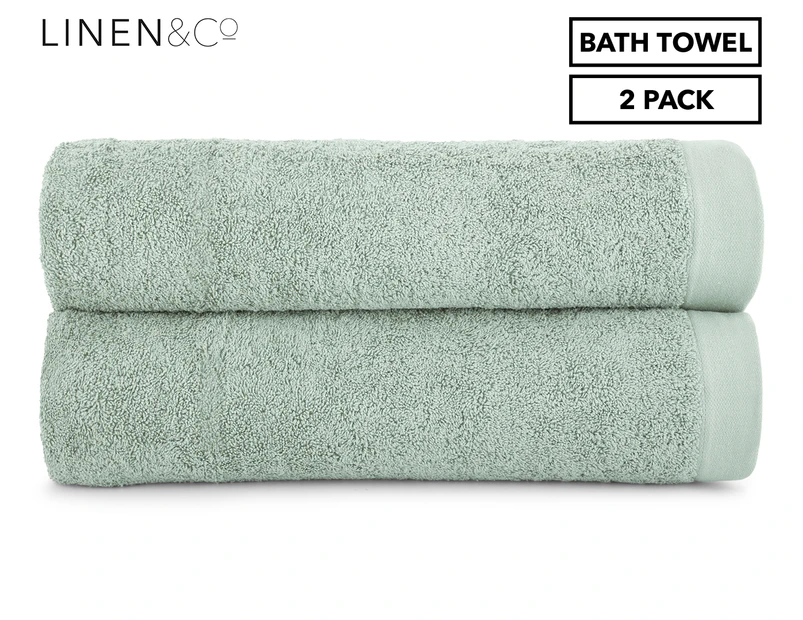 Linen & Co. Organic Cotton Bath Towel 2-Pack - Mist