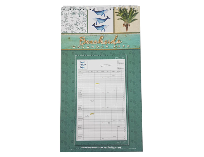 2021 Calendar Beachside Mini Family Planner by OzCorp CAL134