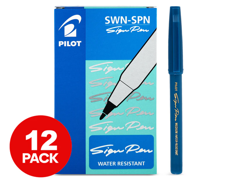 Pilot Sign Pen 12-Pack - Blue