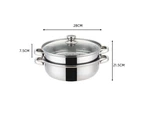 4 Tier Stainless Steel Steamer Meat Vegetable Cooking Steam Pot Kitchen Tool