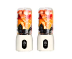 SOGA 2X Portable Mini USB Rechargeable Handheld Juice Extractor Fruit Mixer Juicer White