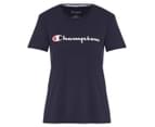 Champion Women's Script Tee / T-Shirt / Tshirt - Navy 1