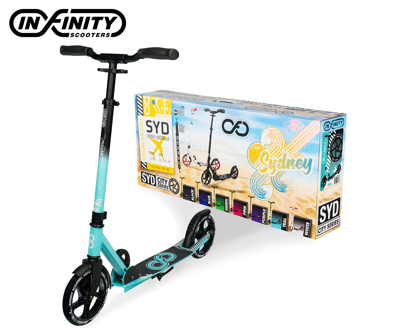 infinity SYD | Sydney City Big Wheel Commuter Scooter - Teal