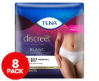 Tena Women's Medium Discreet Blanc Low Waist Underwear 8pk