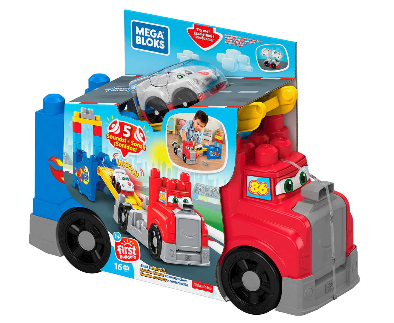 Fisher-Price Mega Bloks Build & Race Rig Toy