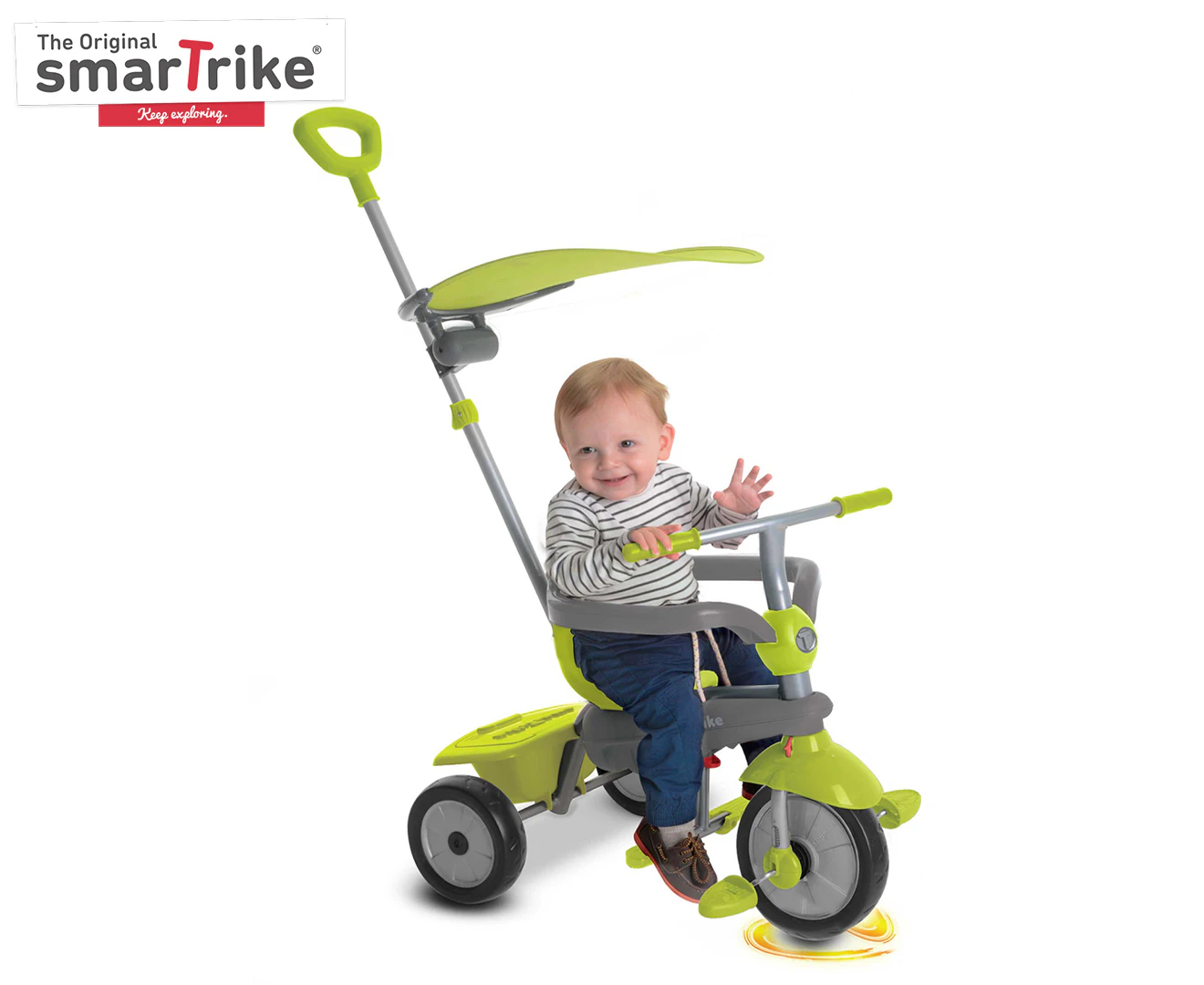 SmarTrike Carnival 3 in 1 Push Trike Kids/Toddler Pram/Strolller 18m+ Green/Grey