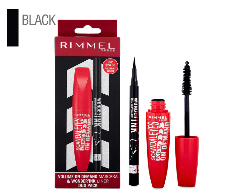 Rimmel Volume On Demand Mascara & Wonder'Ink Liner Duo Pack - Black