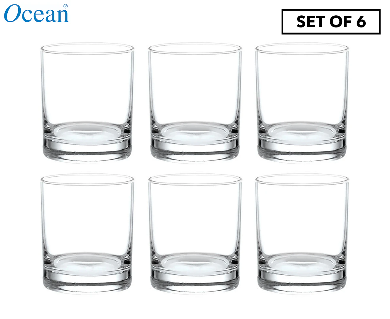 6pc Ocean Refreshing Moments San Marino Rock Tumbler Drinking/Water Glass Set