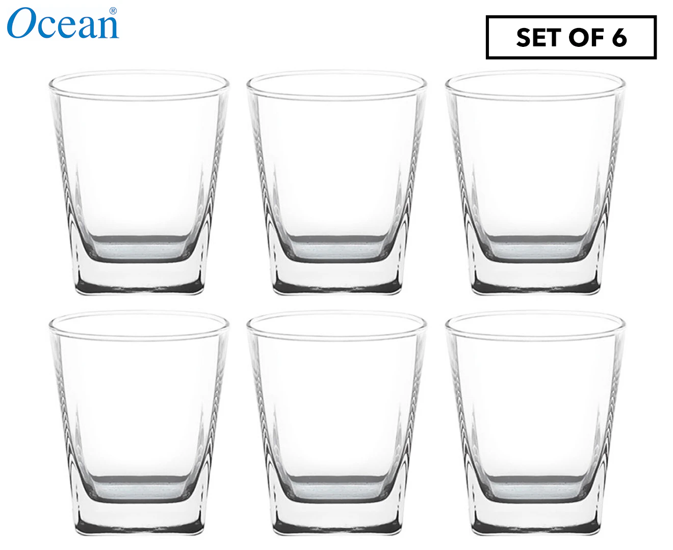 Set of 6 Ocean 295mL Plaza Tumbler Glasses