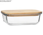 Ecology 17x12.5cm Nourish Rectangle Storage Container w/ Bamboo Lid - Clear/Natural
