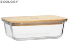 Ecology 22x16cm Nourish Rectangle Storage Container w/ Bamboo Lid - Clear/Natural