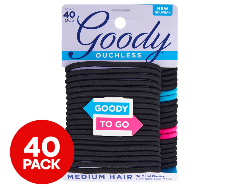40pk Goody Ouchless Hair Elastics - Black
