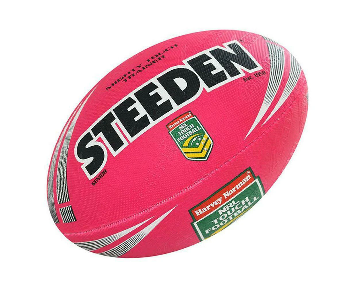 Steeden NRL Mighty Touch Trainer Ball - Rugby League Football in Pink