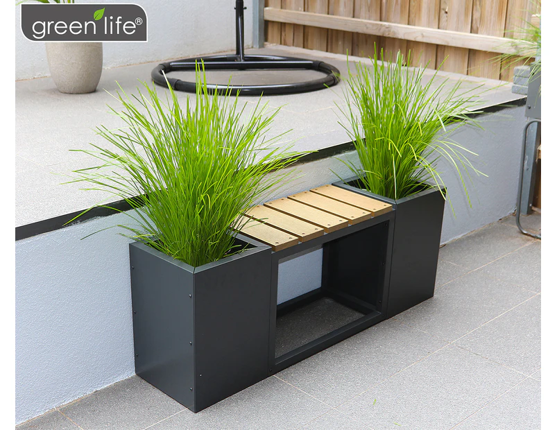 Greenlife Metal Planter Boxes w/ Composite Seat