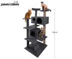 Paws & Claws Large Cats By Hamilton Cat House - Charcoal