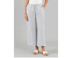 Yarra Trail Women's Cropped Textured Stripe Pant White/Navy