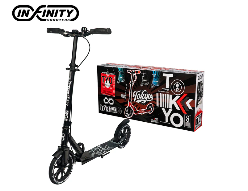 Infinity Tokyo Commuter Adult Teen Big Wheel Kick Push Scooter - Black