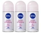 3 x Nivea Pearl & Beauty Roll-On Deodorant 50mL 1