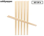 Set of 6 Salt & Pepper Ikana Bamboo Chopsticks