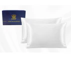 Two Pieces 100% Pure Two-Side Mulberry Silk Pillowcase White