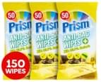 3 x Prism Anti-Bac Wipes Lemon 50pk 1