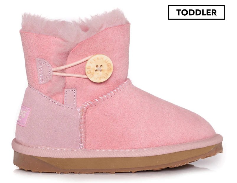 Ever Ugg Girls' Mini Button 8/9 Ugg Boots - Pink