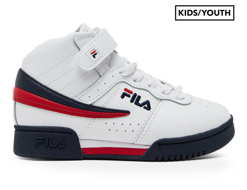 FILA Boys' F-13 High-Top Sneakers - White/Navy/Red