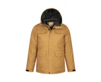 Mountain Warehouse Apex Mens Padded Parka Lightweight Microfiber Winter Jacket - Tan