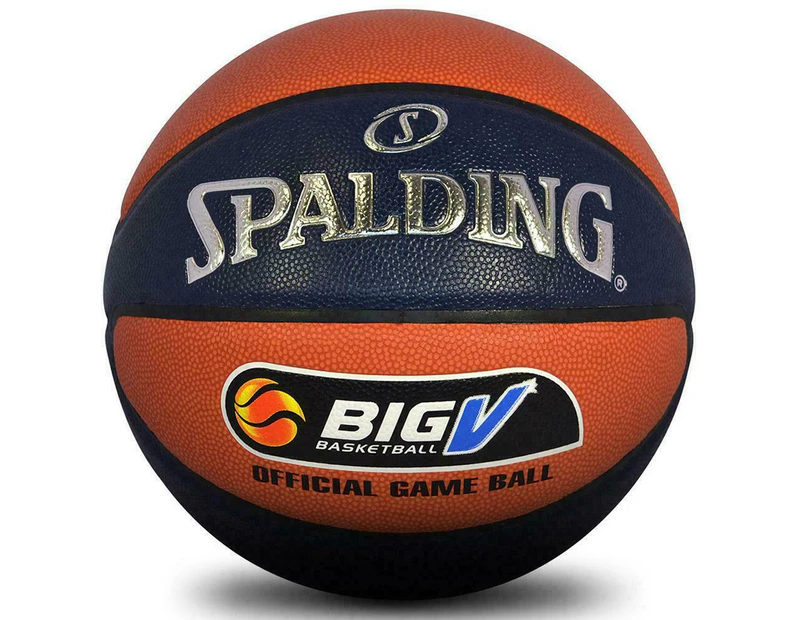Spalding Big V TF-1000 Legacy Size 7 Official Game Basketball - Navy/Orange