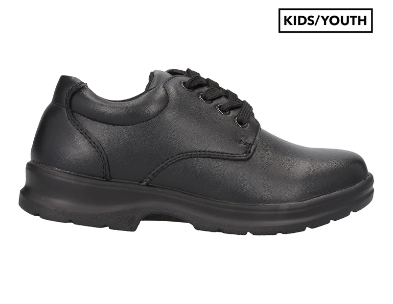 Grosby Kids' Educate Junior 2 Leather School Shoes - Black