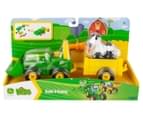 John Deere Build-a-Buddy Scoop Tractor Toy w/ Cow & Wagon - Green 1