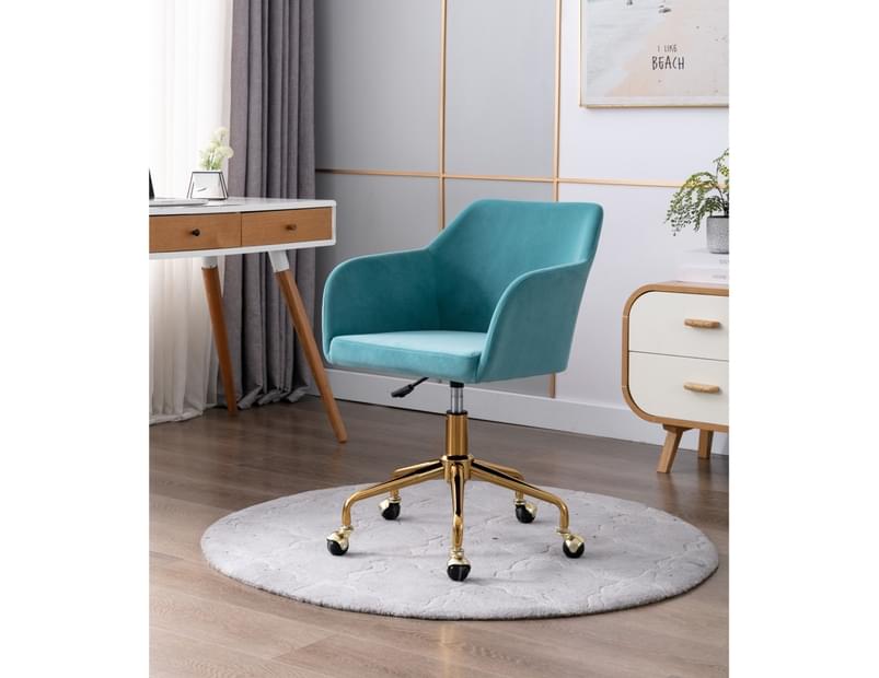 beige and gold desk chair