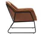 Brown PU Leather Armchair Lounge Chair Accent Armchairs Single Sofa