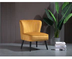 Mustard Yellow Velvet Slipper Accent Chair Lounge Chair Velvet Fabric