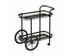 Swing Kroon Bar Cart W/ Coach Wheel - Black