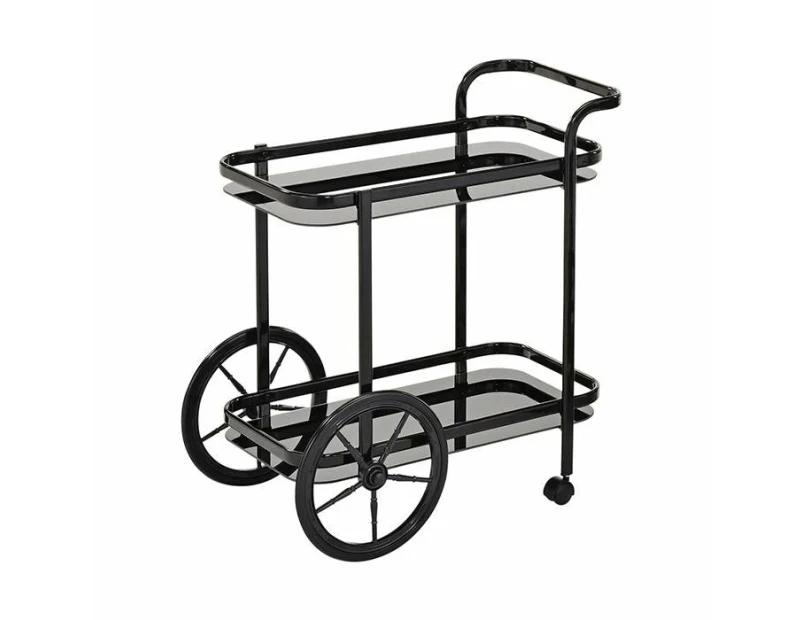 Swing Kroon Bar Cart W/ Coach Wheel - Black