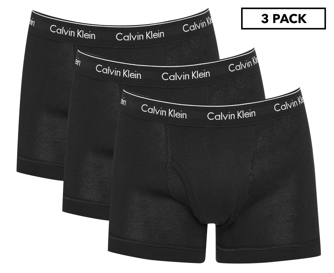 Calvin Klein Men's Cotton Classic Trunks 3-Pack - Black | Catch.co.nz