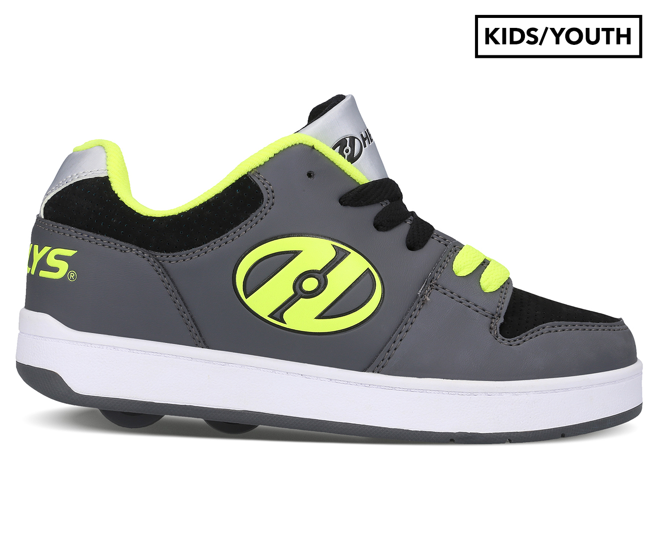 Heelys Boys' Cement 2-Wheel Skate Shoes - Charcoal/Black/Bright Yellow ...
