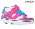 Heelys Girls' Tornado X2 Skate Shoes - White/Hot Pink/Neon Blue