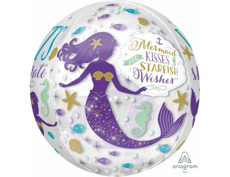 Orbz XL Mermaid Wishes Clear Foil Balloon