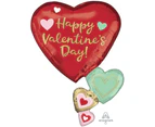 SuperShape XL Happy Valentine's Day Floating Hearts Foil Balloon
