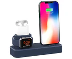 Three-in-One Stand Holder for iWatch, iPhone and AirPods-Blue