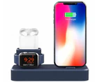Three-in-One Stand Holder for iWatch, iPhone and AirPods-Blue