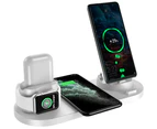 10W Qi Wireless Charger Stand For iPhone Fast Charging Dock Station For Apple Watch-White