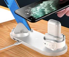 10W Qi Wireless Charger Stand For iPhone Fast Charging Dock Station For Apple Watch-White